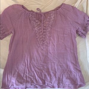 Short sleeve lavender top